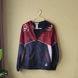 Reebok Maroon and Navy Hooded Jacket Sz 10/12